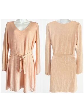 Veronica M Sequin Mini Dress In Peach Size Small 🍑